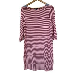 Anthropologie Fleur Bleue Pink and White Stripe Nautical Dress, Medium